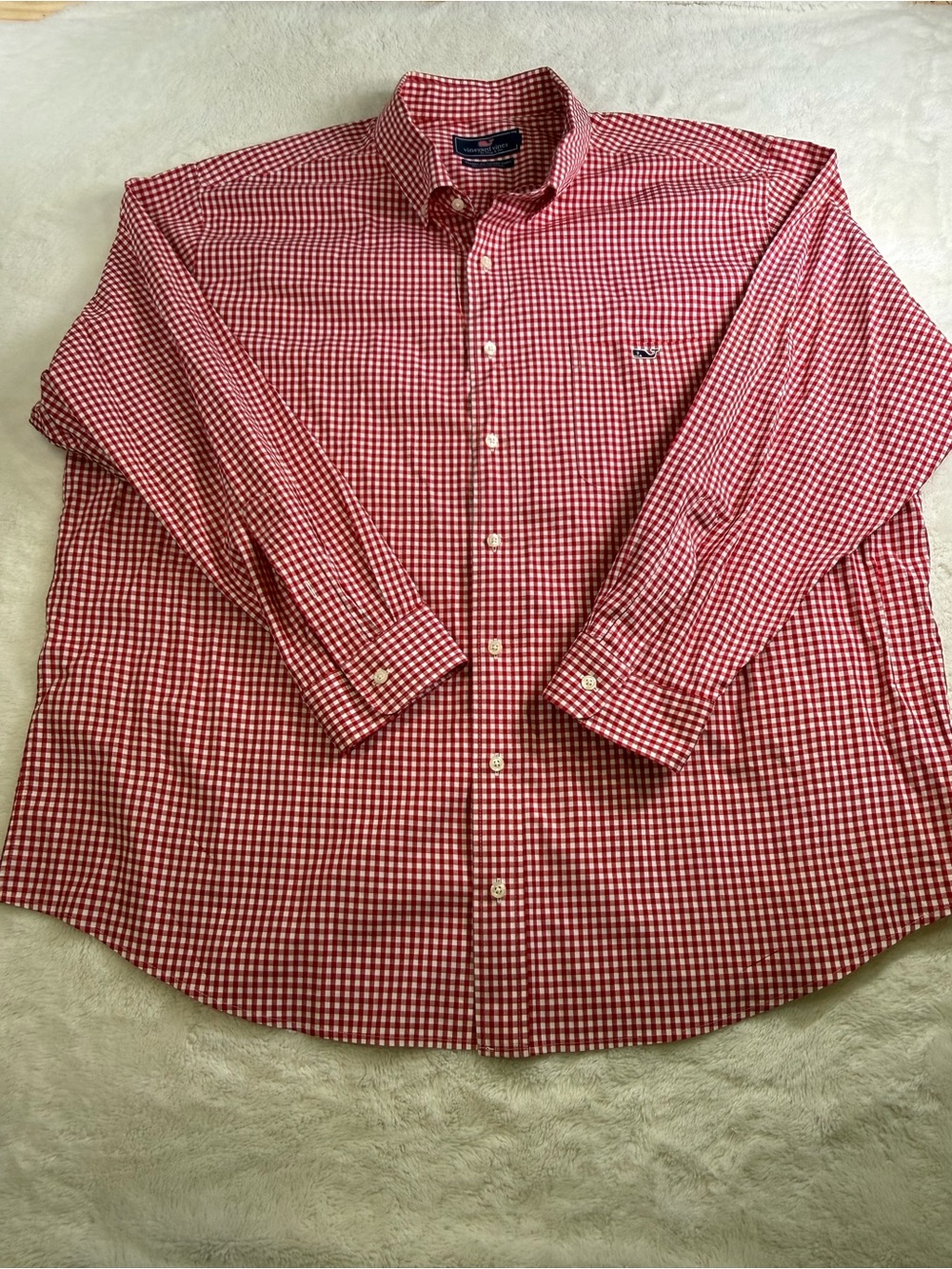 Vineyard Vines Tucker Shirt Men’s 2XB Red White Gingham Long Sleeve Big Tall